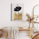 Impression sur toile Black Flower Gold Polyester PVC / Épicéa - Noir / Doré