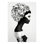 Afbeelding Marianna polyester PVC/sparrenhout - wit/zwart