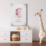 Impression sur toile Unicorns Polyester PVC / Épicéa - Rose / Blanc