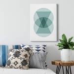 Impression sur toile Circles Triangle Polyester PVC / Épicéa - Bleu / Blanc