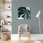 Wandbild Urban Jungle Polyester PVC / Fichtenholz - Grün / Weiß