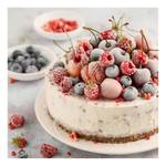 Wandbild Pie With Berries Polyester PVC / Fichtenholz - Beige / Rosa