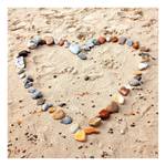 Impression sur toile Love Beach Polyester PVC / Épicéa - Marron / Beige