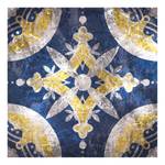 Leinwandbild Mosaic Polyester PVC / Fichtenholz - Blau  / Gelb