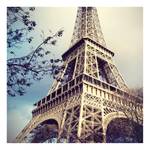 Afbeelding Paris Eiffel Tower polyester PVC/sparrenhout - blauw  /bruin