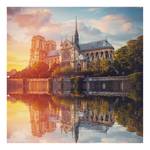 Leinwandbild Paris Notre Dame Polyester PVC / Fichtenholz - Beige / Gelb