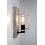 Wandlamp Netuno III staal/massief grenenhout - 1 lichtbron