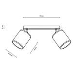 Plafondlamp Aprillia I katoen/massief eikenhout - Aantal lichtbronnen: 2