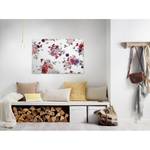 Leinwandbild Flower Bouquet Polyester PVC / Fichtenholz - Rot