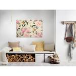 Canvas con fiori Paradise Poliestere PVC / Legno di abete rosso - Beige / Rosa