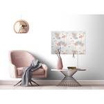 Wandbild Flamingos Tropical Vibes Polyester PVC / Fichtenholz - Pink / Grau