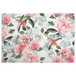 Leinwandbild Blumen Paradise Polyester PVC / Fichtenholz - Rosa / Weiß
