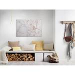 Quadro Grey Light Marble Poliestere PVC / Legno di abete rosso - Oro / Bianco