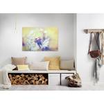 Wandbild Dandelion Polyester PVC / Fichtenholz - Gelb / Weiß