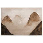 Impression sur toile Berge Misty Rocks Polyester PVC / Épicéa - Beige / Marron