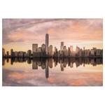 Leinwandbild Skyline NY Polyester PVC / Fichtenholz - Grau