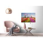 Canvas con tulipani Zaanse Schans Poliestere PVC / Legno di abete rosso - Multicolore / Giallo
