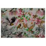 Afbeelding Funky Birds polyester PVC/sparrenhout - Grijs/roze