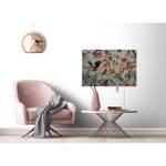 Impression sur toile Funky Birds Polyester PVC / Épicéa - Gris / Rose