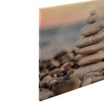 Impression sur toile Stone Beach Polyester PVC / Épicéa - Beige / Marron - Beige / Marron