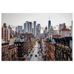 Wandbild New York Views Polyester PVC / Fichtenholz - Braun / Grau