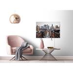 Wandbild New York Views Polyester PVC / Fichtenholz - Braun / Grau