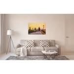 Impression sur toile Charles Bridge Polyester PVC / Épicéa - Jaune / Beige