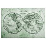 Canvas con cartina Hemispheres Poliestere PVC / Legno di abete rosso - Verde