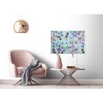 Leinwandbild Blumen Exotic Mosaic Polyester PVC / Fichtenholz - Blau