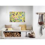 Leinwandbild Blumen Exotic Mosaic Polyester PVC / Fichtenholz - Gelb