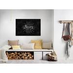 Wandbild Blackboard Polyester PVC / Fichtenholz - Schwarz / Weiß