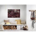 Impression sur toile Jungle Polyester PVC / Épicéa - Rouge / Rose