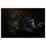 Wandbild Gorilla Wildlife Polyester PVC / Fichtenholz - Schwarz / Grau