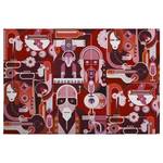 Leinwandbild Wall Of Sound Polyester PVC / Fichtenholz - Rot / Rosa