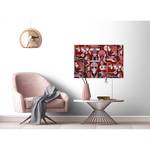 Leinwandbild Wall Of Sound Polyester PVC / Fichtenholz - Rot / Rosa
