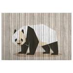 Leinwandbild Panda Born To Be Wild Polyester PVC / Fichtenholz - Beige / Weiß