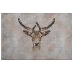 Canvas Deer und Big Three Poliestere PVC / Legno di abete rosso - Grigio / Marrone