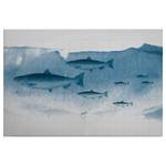 Afbeelding Fishes Into The Blue polyester PVC/sparrenhout - Blauw