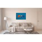 Impression sur toile Monkey Business Polyester PVC / Épicéa - Bleu / Orange