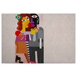 Canvas Couples II Poliestere PVC / Legno di abete rosso - Multicolore / Grigio
