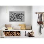 Impression sur toile Octopus Jules Polyester PVC / Épicéa - Gris / Noir