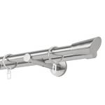 Gordijnroede op maat Rag II (2 rails) aluminium - Roestvrij staal - Breedte: 220 cm