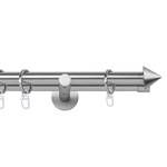 Gordijnroede op maat Cone II (2 rails) aluminium - roestvrij stalen look - Breedte: 160 cm