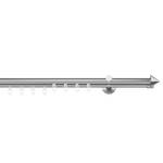 Gardinenstange Cone Innenlauf 2-läufig Aluminium - Edelstahl-Optik - Breite: 130 cm