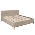 Gestoffeerd bed Kaarina Structuurstof Ronya: Grijs - 180 x 200cm