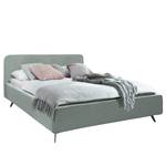 Gestoffeerd bed KARELIA Geweven stof Mavie: Mint - 140 x 200cm - Met lattenbodem