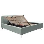 Gestoffeerd bed KARELIA Geweven stof Mavie: Mint - 140 x 200cm - Met lattenbodem