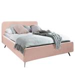 Polsterbett KARELIA Webstoff Mavie: Rosa - 160 x 200cm - Mit Lattenrost