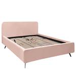 Polsterbett KARELIA Webstoff Mavie: Rosa - 160 x 200cm - Mit Lattenrost