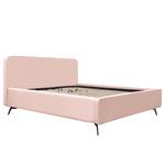 Gestoffeerd bed KARELIA Geweven stof Mavie: Roze - 160 x 200cm - Met lattenbodem